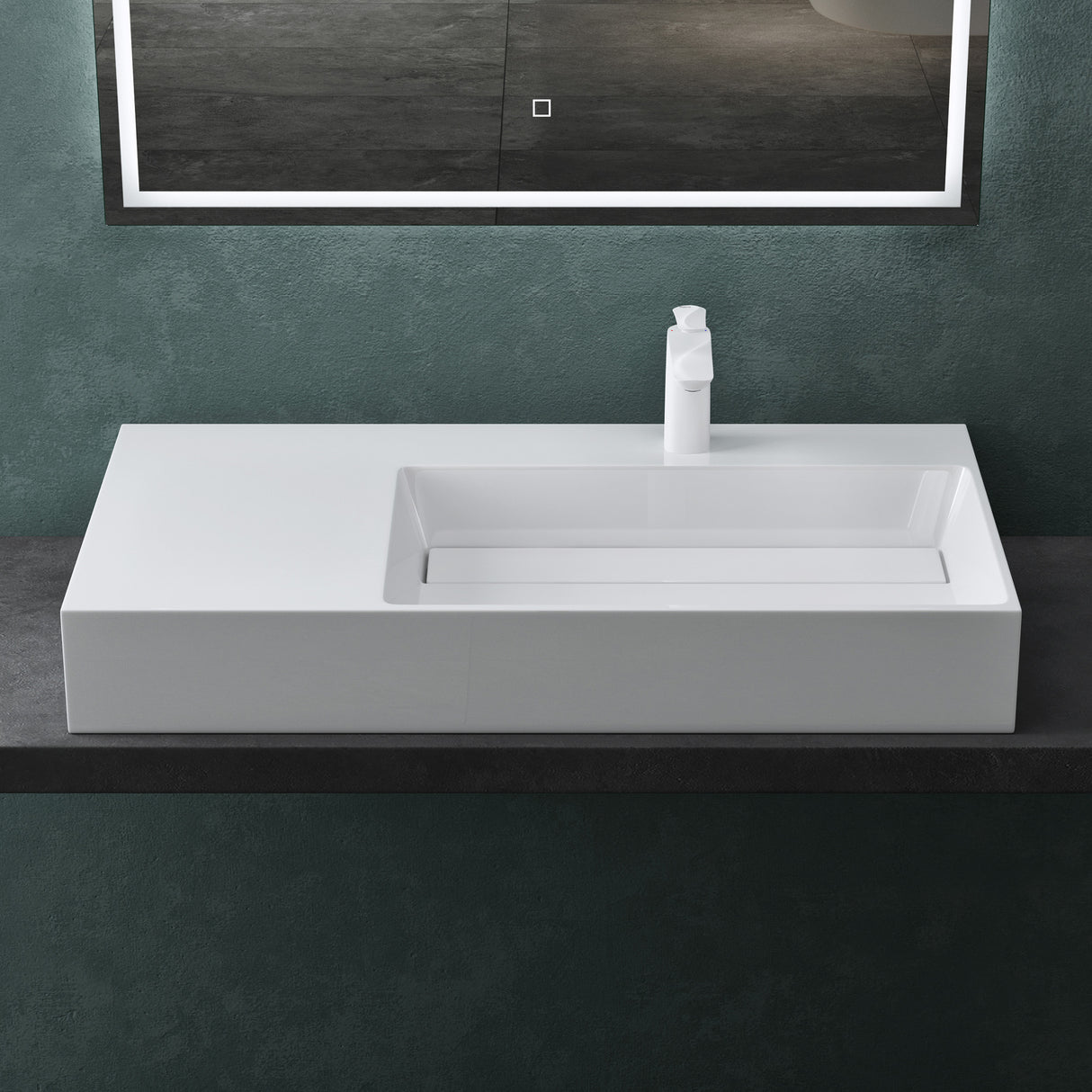 glasvilla Waschbecken Aufsatzwaschbecken Hängewaschbecken aus Mineralguss Col12