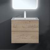 Ensemble de meubles de salle de bain Glasvilla, meuble sous-vasque avec meuble bas, vasque en fonte minérale, meuble sous-vasque 2 tiroirs à fermeture amortie Aqualis
