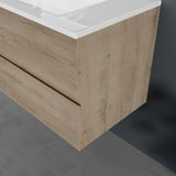 Ensemble de meubles de salle de bain Glasvilla, meuble sous-vasque avec meuble bas, vasque en fonte minérale, meuble sous-vasque 2 tiroirs à fermeture amortie Aqualis
