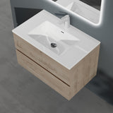 Ensemble de meubles de salle de bain Glasvilla, meuble sous-vasque avec meuble bas, vasque en fonte minérale, meuble sous-vasque 2 tiroirs à fermeture amortie Aqualis