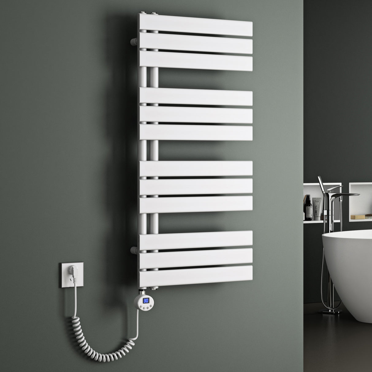 radiateur de salle de bain glasvilla branchement latéral électrique radiateur sèche-serviettes sèche-serviettes chauffage de salle de bain FN avec résistance 02