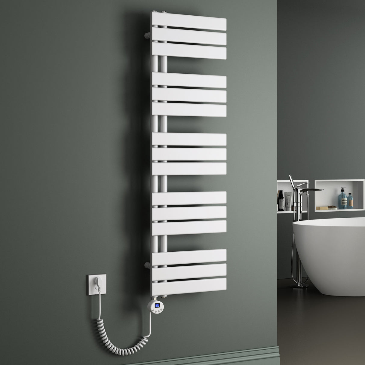 radiateur de salle de bain glasvilla branchement latéral électrique radiateur sèche-serviettes sèche-serviettes chauffage de salle de bain FN avec résistance 02