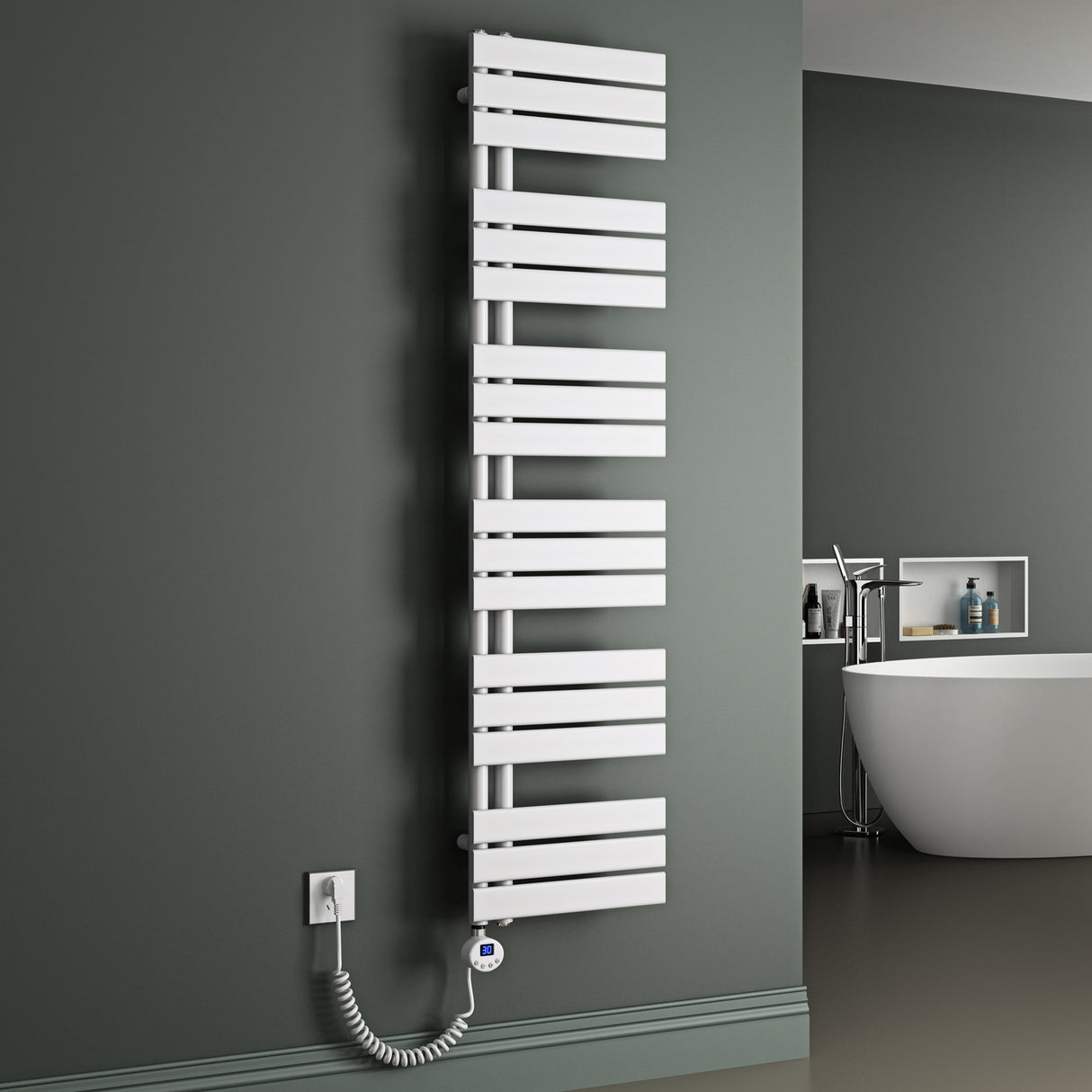 radiateur de salle de bain glasvilla branchement latéral électrique radiateur sèche-serviettes sèche-serviettes chauffage de salle de bain FN avec résistance 02