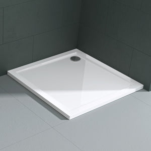 glasvilla Receveur de Douche Bac à Douche Carré en Acrylique de Haute Qualité Faro