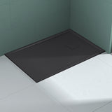 Receveur de douche Glasvilla en fonte minérale, receveur de douche ultra-plat antidérapant Geoma08