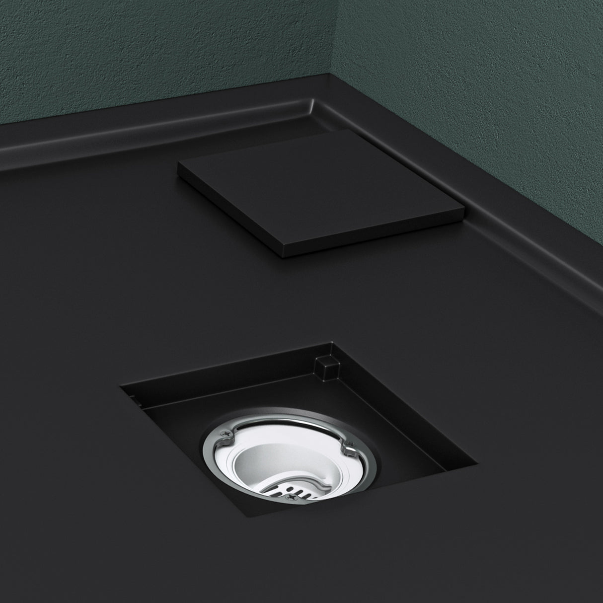 Receveur de douche Glasvilla en fonte minérale, receveur de douche ultra-plat antidérapant Geoma08
