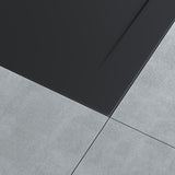 Receveur de douche Glasvilla en fonte minérale, receveur de douche ultra-plat antidérapant Geoma08