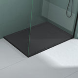 Receveur de douche Glasvilla en fonte minérale, receveur de douche ultra-plat antidérapant Geoma08