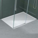 Receveur de douche Glasvilla en fonte minérale, receveur de douche ultra-plat antidérapant Geoma08