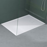 Receveur de douche Glasvilla en fonte minérale, receveur de douche ultra-plat antidérapant Geoma08