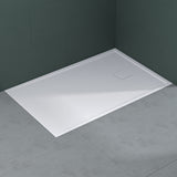 Receveur de douche Glasvilla en fonte minérale, receveur de douche ultra-plat antidérapant Geoma08