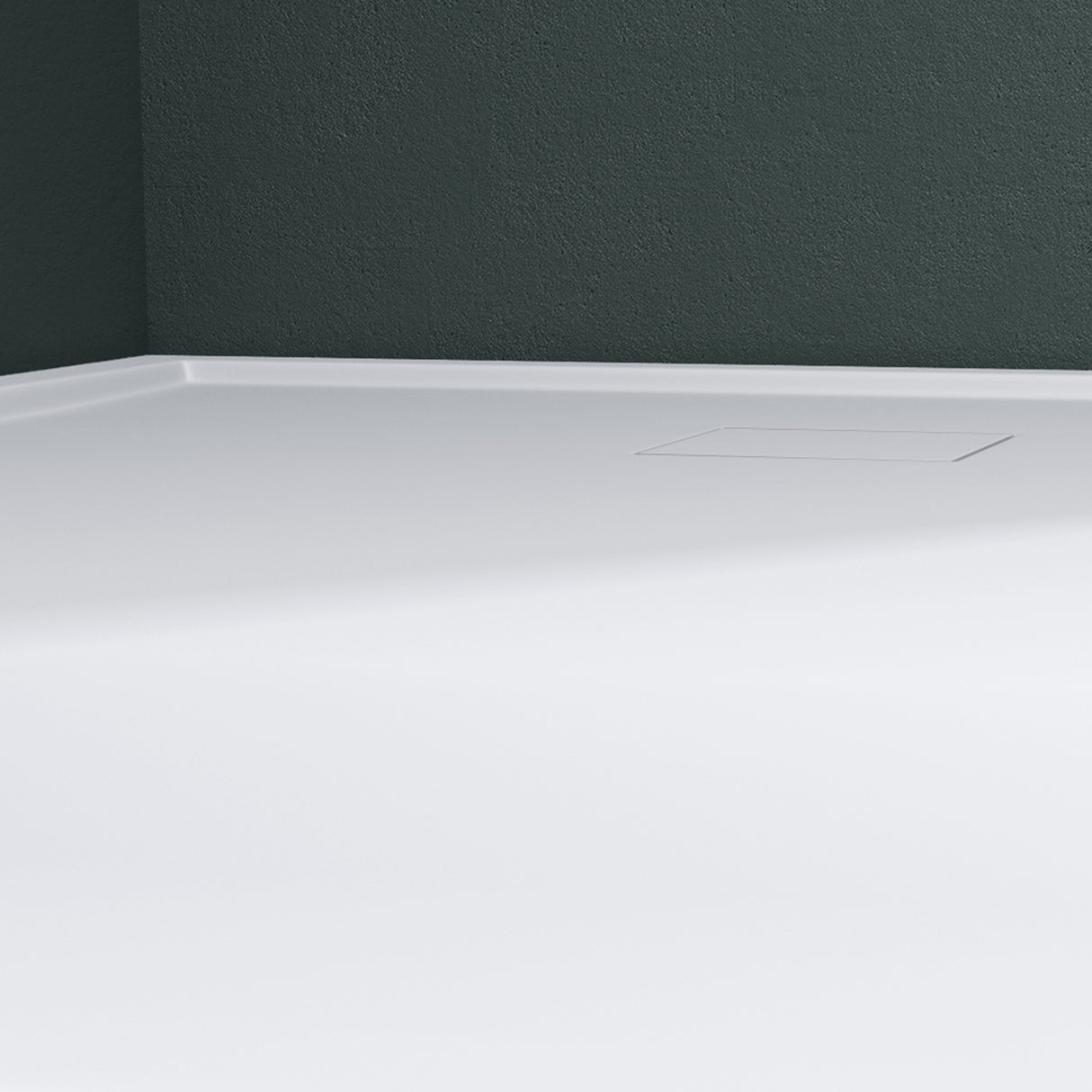 Receveur de douche Glasvilla en fonte minérale, receveur de douche ultra-plat antidérapant Geoma08
