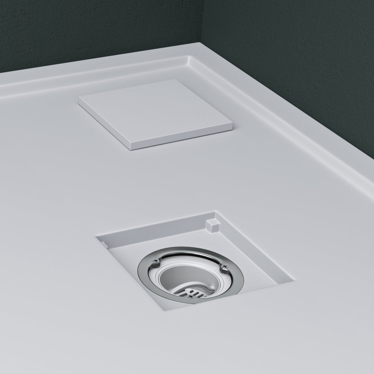 Receveur de douche Glasvilla en fonte minérale, receveur de douche ultra-plat antidérapant Geoma08