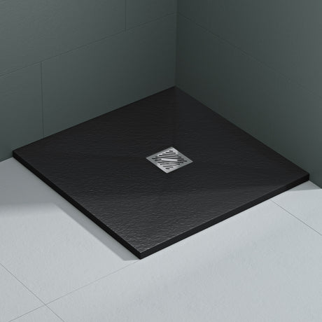 Receveur de douche Glasvilla en matériau minéral moulé, raccords DIN Geoma09