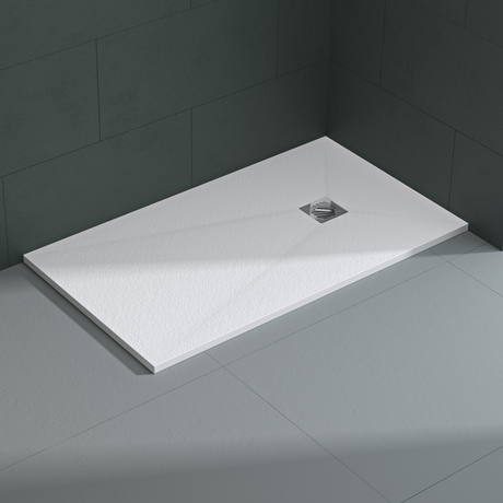 Receveur de douche Glasvilla en matériau minéral moulé, raccords DIN Geoma09