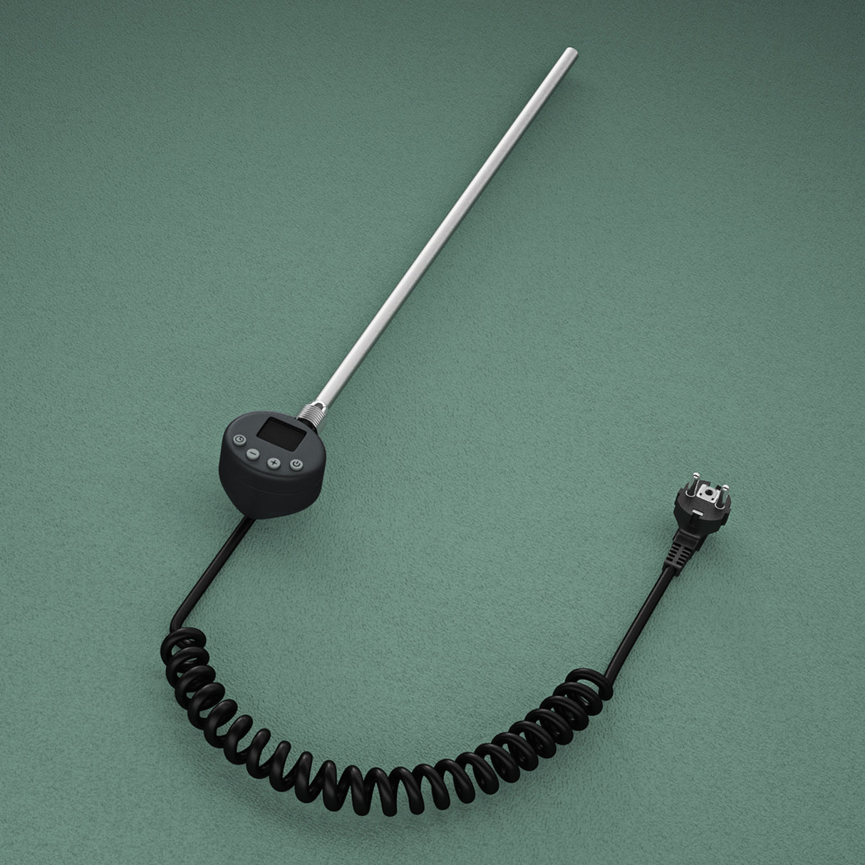 Élément chauffant Glasvilla avec thermostat, élément chauffant électrique avec écran LCD, cartouche chauffante en acier inoxydable, élément chauffant pour radiateurs de salle de bain, sèche-serviettes