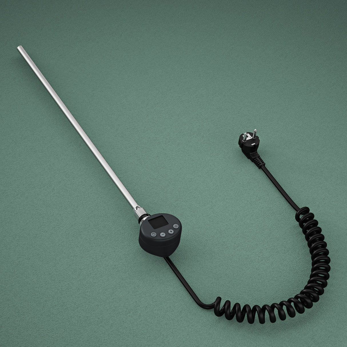 Élément chauffant Glasvilla avec thermostat, élément chauffant électrique avec écran LCD, cartouche chauffante en acier inoxydable, élément chauffant pour radiateurs de salle de bain, sèche-serviettes