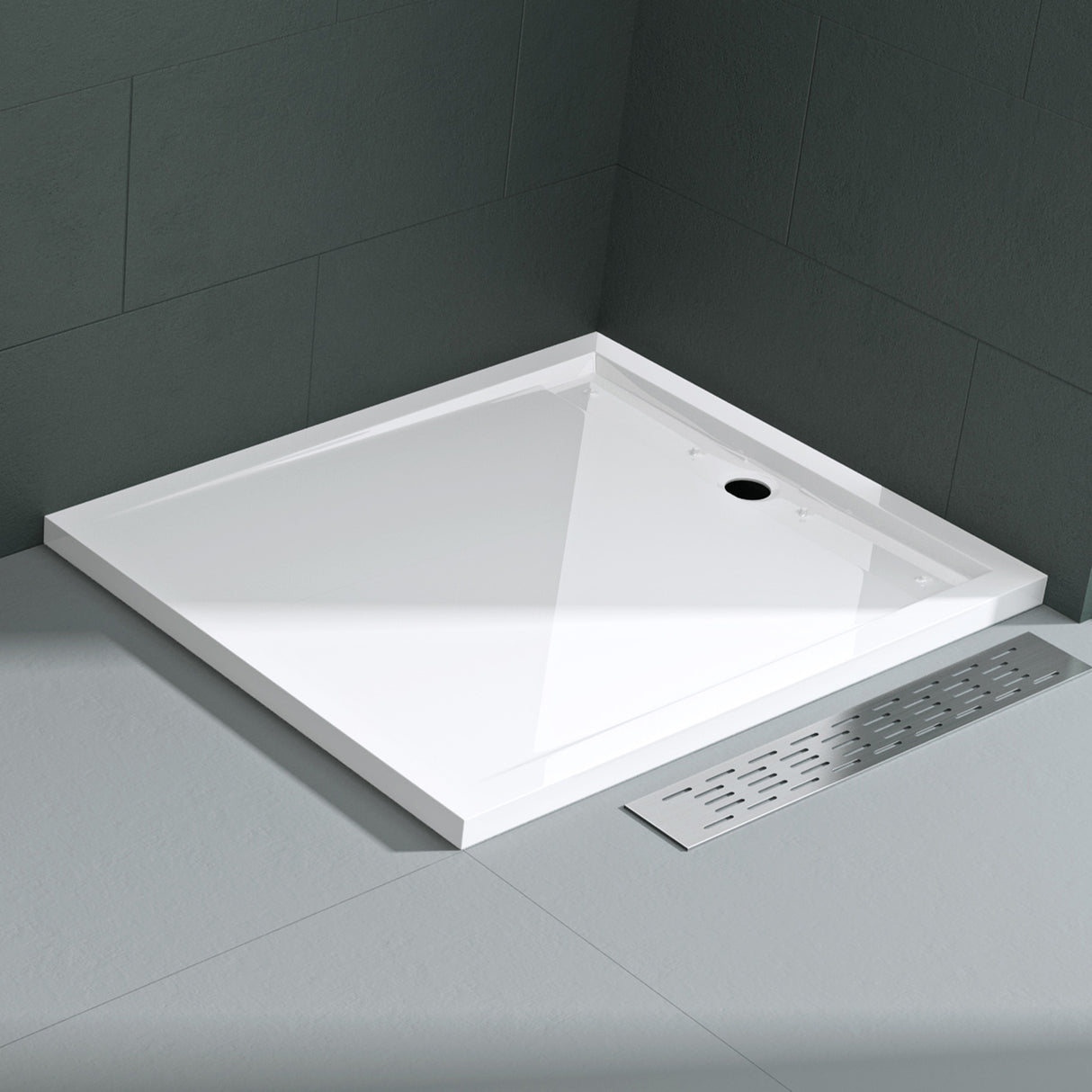 Receveur de douche Glasvilla en acrylique de haute qualité, rectangulaire, carré, Xetro04