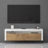 Meuble TV glasvilla Meuble TV bas meuble mural 2 portes avec fermeture amortie Table TV pour salon LTH: 160x40x46 cm Fernsehschrank01