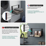 Toallero y Estante Plegable Glasvilla Folda-01 Magnético o Adhesivo sin Taladro (41 × 25 cm)