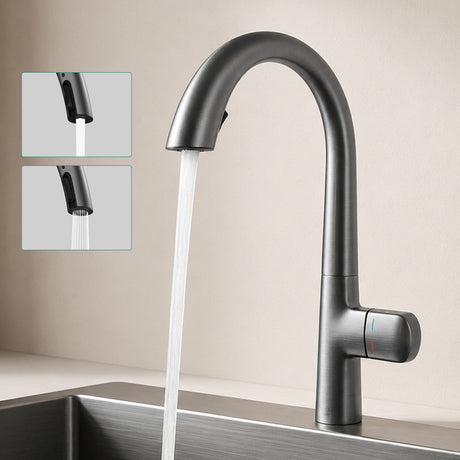 glasvilla Robinet de cuisine, mitigeur de cuisine, mélangeur avec levier unique, pivotant à 360°, robinet de cuisine en laiton MS-8095