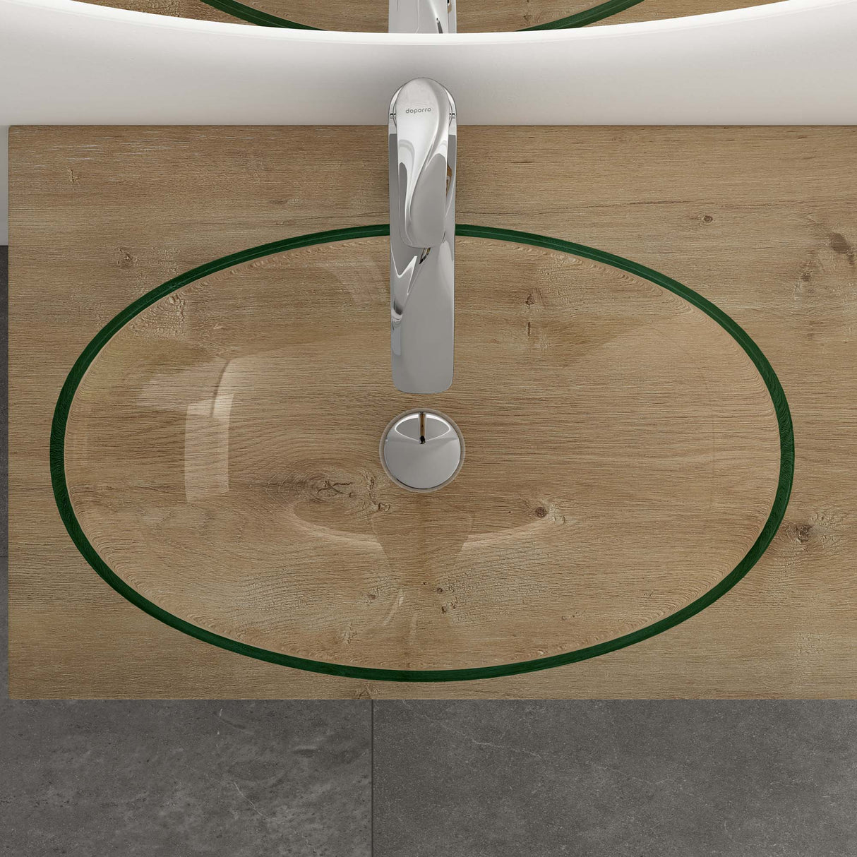 lavabo Glasvilla en verre, vasque à poser, lavabo ovale