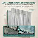 glasvilla Glasschiebetür komplettset Zimmertür Matt Schwarz 8mm ESG-Sicherheitsglas, Schiebetür Glas schwarz gebürstet mit Laufschiene aus Aluminium Muranino-001