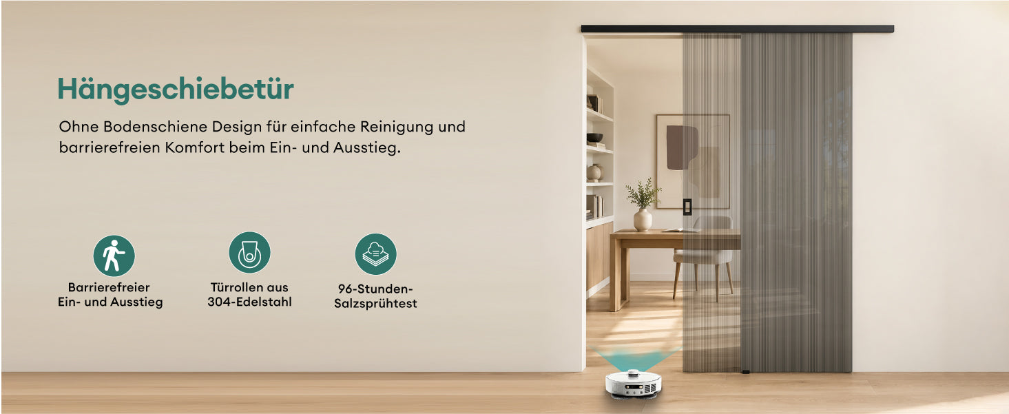 glasvilla Glasschiebetür komplettset Zimmertür Matt Schwarz 8mm ESG-Sicherheitsglas, Schiebetür Glas schwarz gebürstet mit Laufschiene aus Aluminium Muranino-001