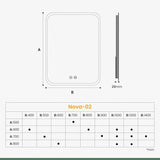 glasvilla Specchio da Bagno Appeso Specchio a LED con Interruttore Touch Specchio da Parete per Il Trucco Anti-Appannamento