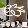 Suspension glasvilla pour table à manger, lampe suspendue moderne LED blanche 52cm, intensité réglable en continu 3000K–6400K, lampe de table à manger design 67W réglable en hauteur avec télécommande & interrupteur mural, Alivetta25040