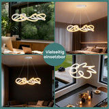 glasvilla Pendelleuchte Esstisch, 52cm LED Moderne Hängelampe Weiß, stufenlos dimmbar 3000K–6400K, höhenverstellbare Design 67W Esstischlampe mit Fernbedienung & Wandschalter, Alivetta25040