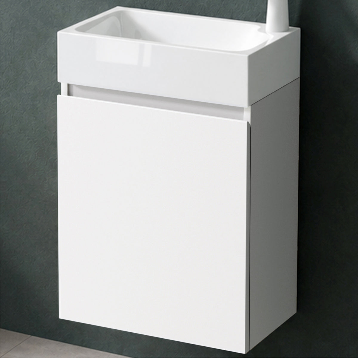 glasvilla Ensemble de Meubles de Salle de Bain avec Lavabo Blanc et Meuble Sous-Vasque LTH 46x26x63 cm Pisa02