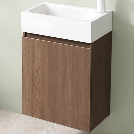 glasvilla Mobile Bagno Sospeso con Lavabo Bianco Mobiletto da Bagno 46x26x63cm Pisa02