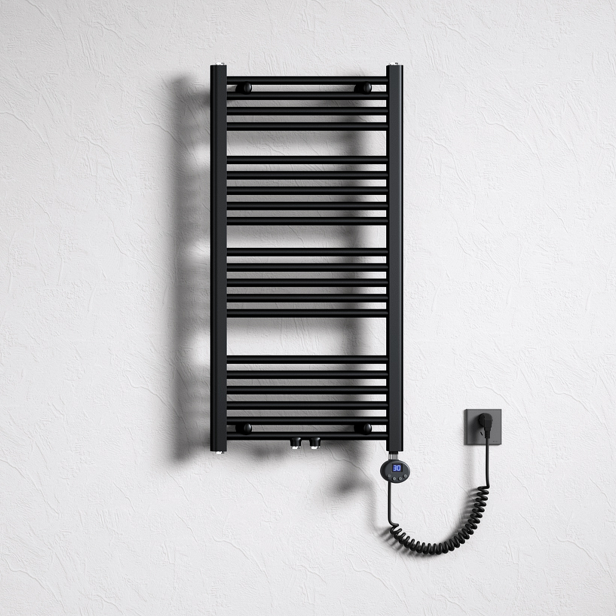 Radiateur de salle de bain Glasvilla Sèche-serviettes électrique pour électricité, raccordement latéral, radiateur tubulaire chauffage salle de bain RHE avec élément chauffant 02