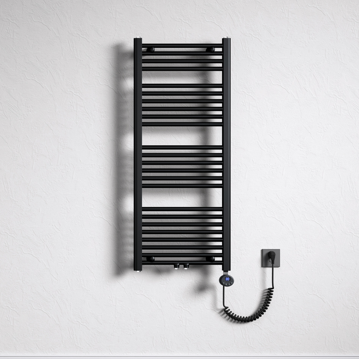 Radiateur de salle de bain Glasvilla Sèche-serviettes électrique pour électricité, raccordement latéral, radiateur tubulaire chauffage salle de bain RHE avec élément chauffant 02