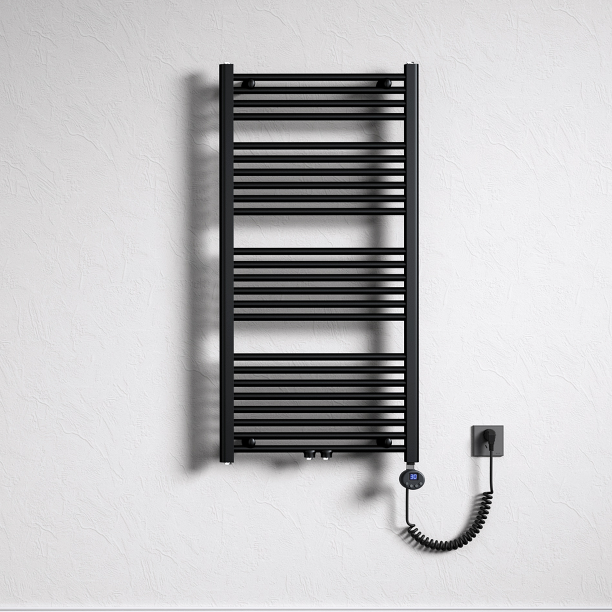 Radiateur de salle de bain Glasvilla Sèche-serviettes électrique pour électricité, raccordement latéral, radiateur tubulaire chauffage salle de bain RHE avec élément chauffant 02