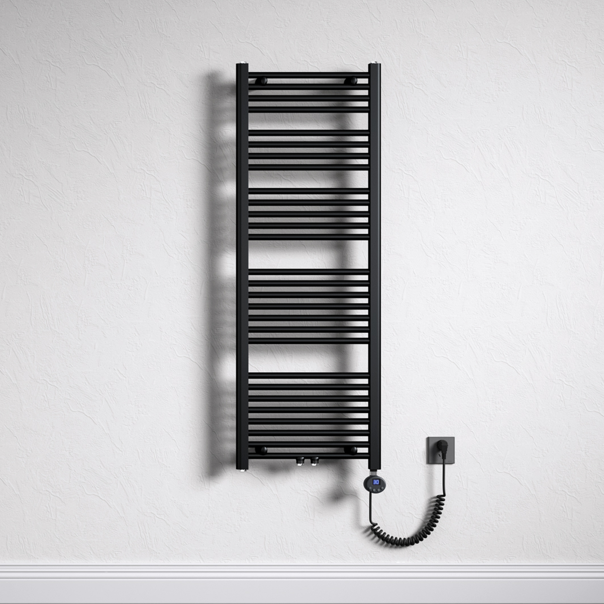 Radiateur de salle de bain Glasvilla Sèche-serviettes électrique pour électricité, raccordement latéral, radiateur tubulaire chauffage salle de bain RHE avec élément chauffant 02