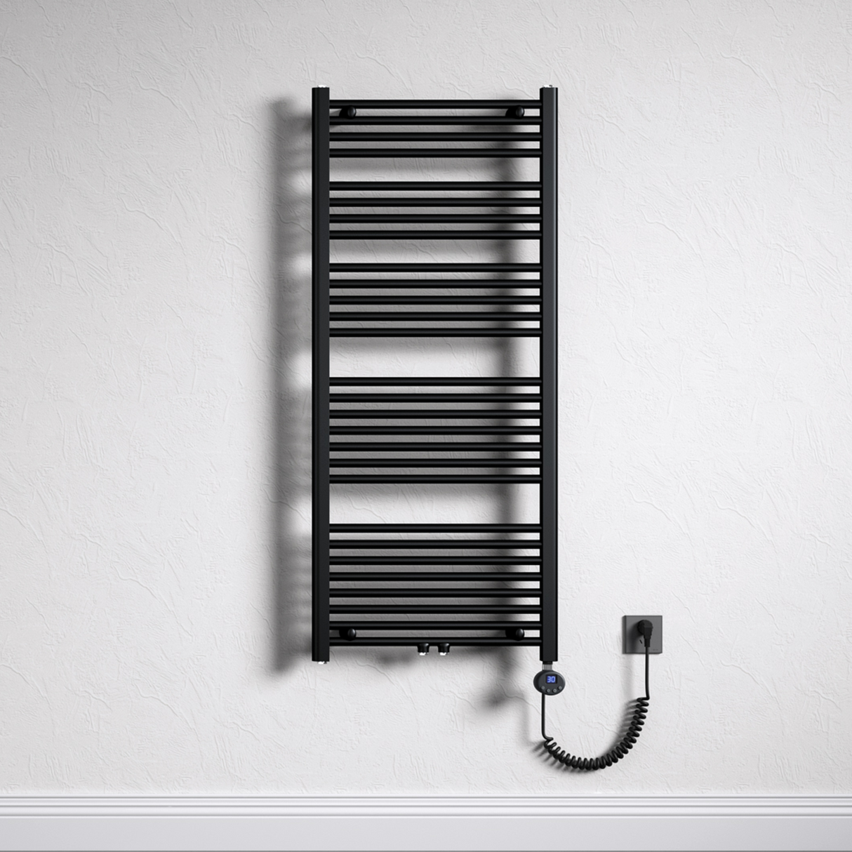 Radiateur de salle de bain Glasvilla Sèche-serviettes électrique pour électricité, raccordement latéral, radiateur tubulaire chauffage salle de bain RHE avec élément chauffant 02