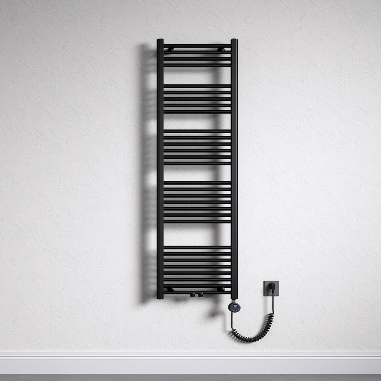 Radiateur de salle de bain Glasvilla Sèche-serviettes électrique pour électricité, raccordement latéral, radiateur tubulaire chauffage salle de bain RHE avec élément chauffant 02