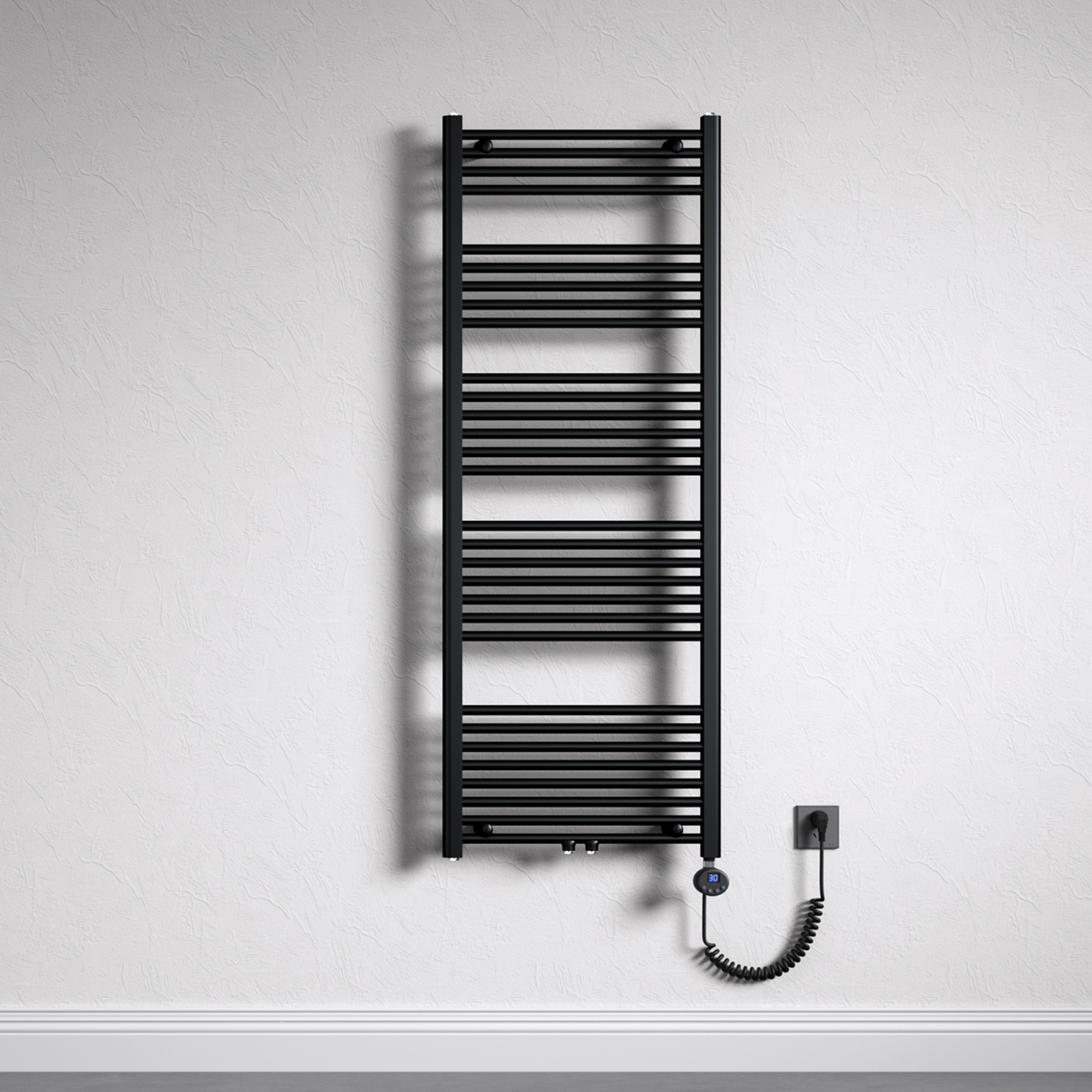Radiateur de salle de bain Glasvilla Sèche-serviettes électrique pour électricité, raccordement latéral, radiateur tubulaire chauffage salle de bain RHE avec élément chauffant 02