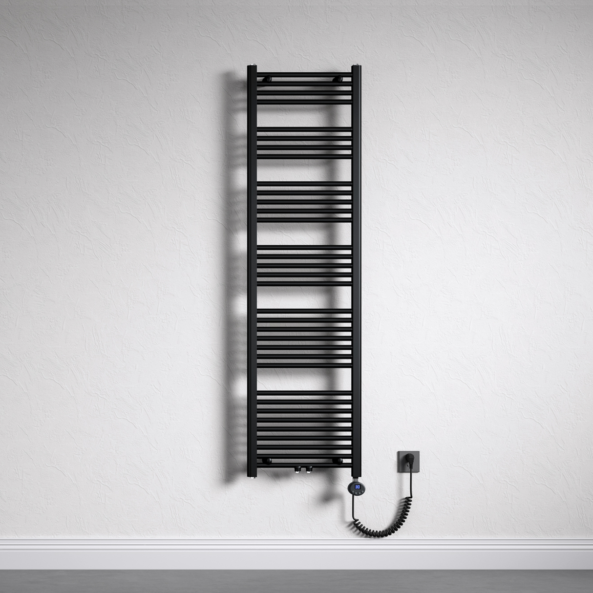 Radiateur de salle de bain Glasvilla Sèche-serviettes électrique pour électricité, raccordement latéral, radiateur tubulaire chauffage salle de bain RHE avec élément chauffant 02