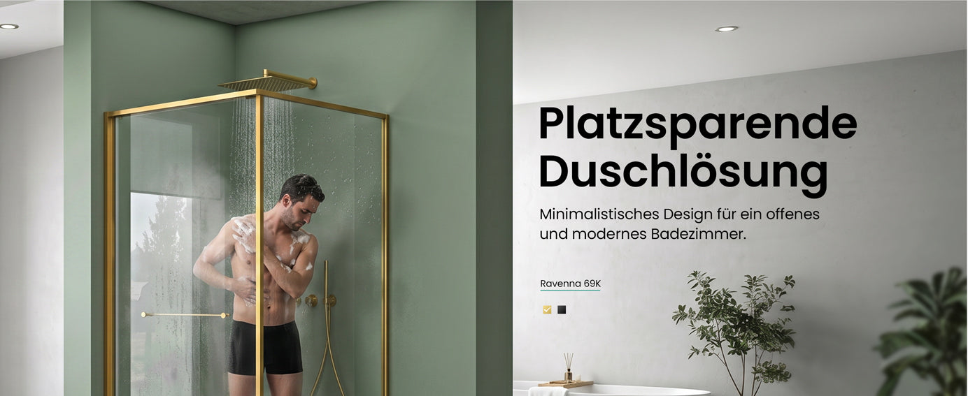 glasvilla Duschkabine Eckeinstieg  mit Schiebetür nach innen, Eckdusche Duschabtrennung 195cm Höhe, 6mm ESG-Sicherheitsglas Nano-Beschichtung Ravenna69K