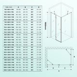 glasvilla Duschkabine 6mm Sicherheitsglas mit Easy-Clean durch NANO-Beschichtung Duschwand Duschabtrennung Ravenna05k-Plus