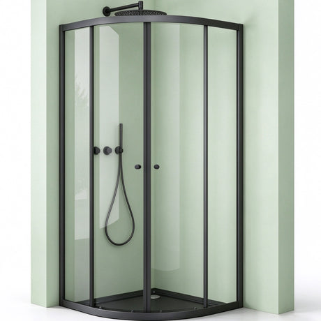 glasvilla Box Doccia in Vetro Cabina Doccia Bagno con 2 Porte Scorrevoli e Profili in Alluminio Box Doccia con Rivestimento Nano Ravenna32K