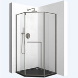 glasvilla Fünfeckdusche mit Drehtür Duschkabine Eckdusche 8mm ESG-Sicherheitsglas Nano-Beschichtung Duschabtrennung Ravenna68K-Plus