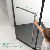 glasvilla Fünfeckdusche mit Drehtür Duschkabine Eckdusche 8mm ESG-Sicherheitsglas Nano-Beschichtung Duschabtrennung Ravenna68K-Plus