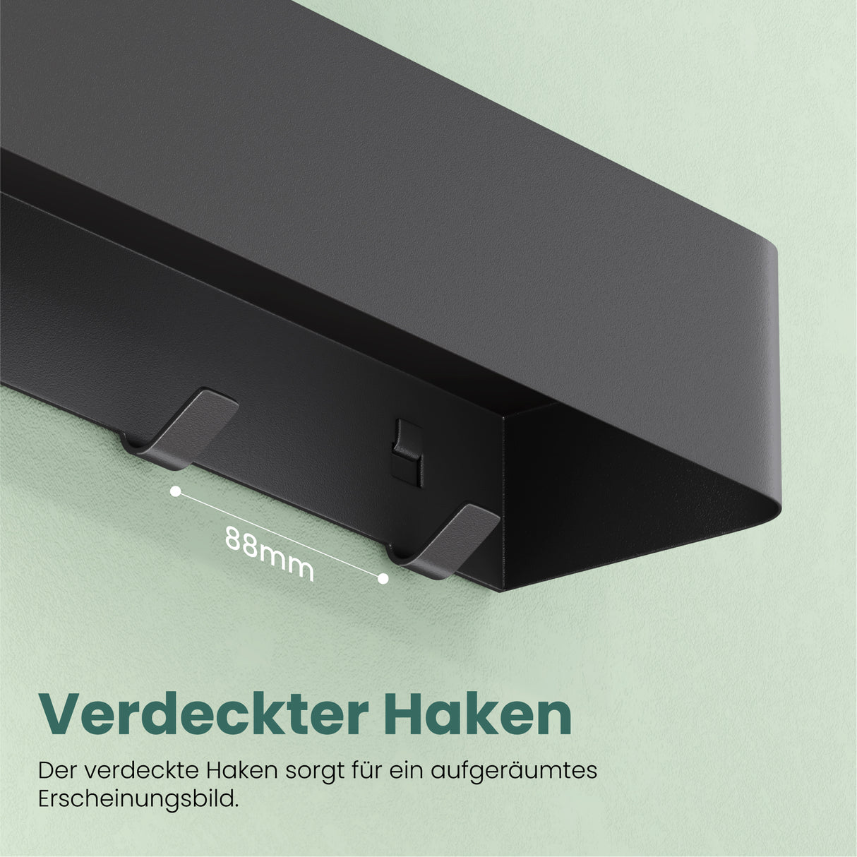 glasvilla Duschablage zum Bohren oder Kleben, Duschregal mit Haken, Badablage zur Wandmontage, Badezimmer Organizer Reglo-05