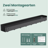 glasvilla Duschablage zum Bohren oder Kleben, Duschregal mit Haken, Badablage zur Wandmontage, Badezimmer Organizer Reglo-05