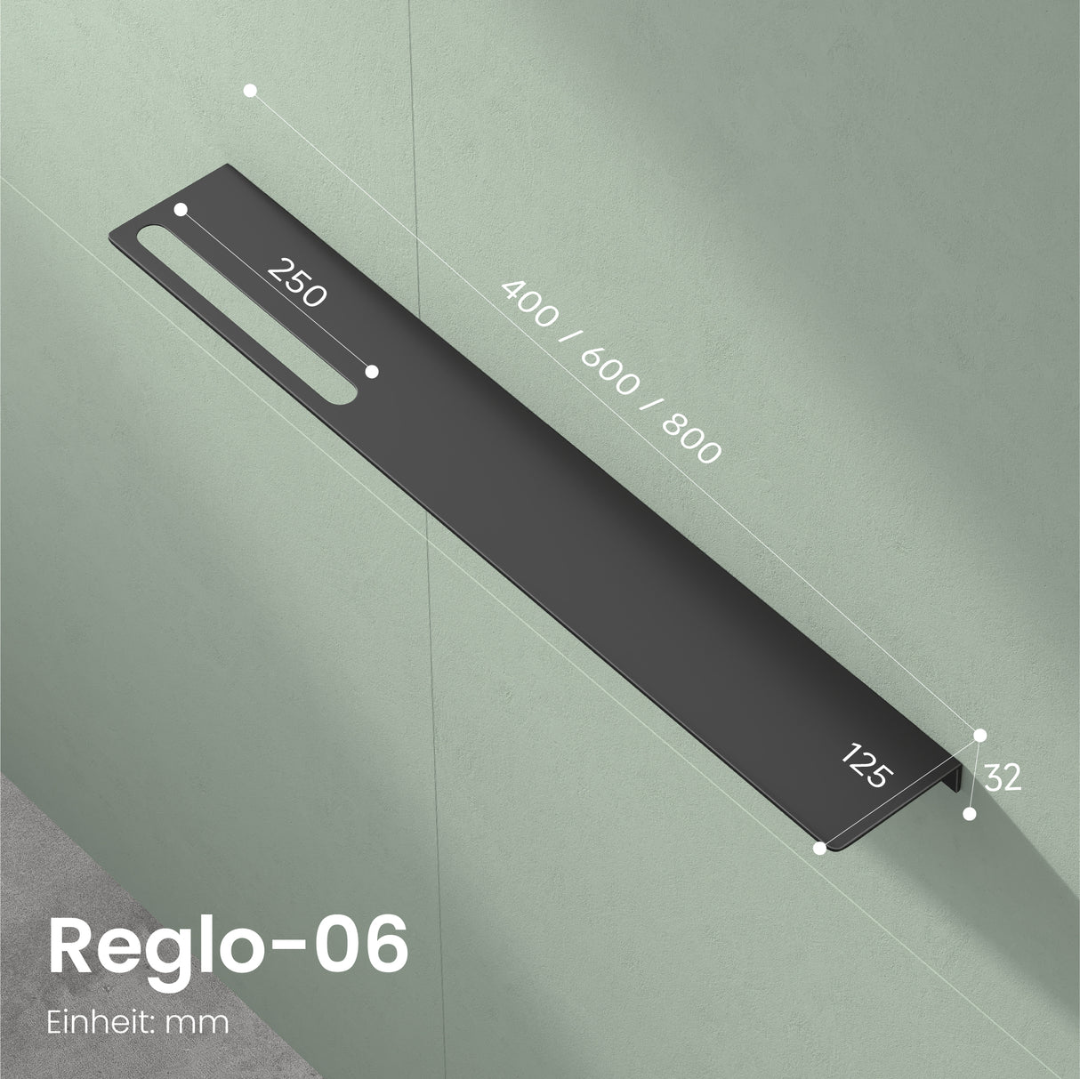 glasvolla Duschablage zum Bohren oder Kleben Duschregal Badablage aus Aluminium Badezimmerablage zur Wandmontage Badezimmer Organizer Reglo-06