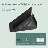 glasvilla Étagère de douche à percer ou à coller, Étagère d'angle pour douche, Étagère murale de salle de bain pour le bain et la cuisine, Reglo-07